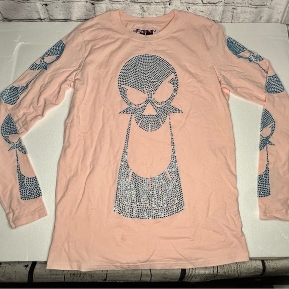 Slumpy Kev Adventures Billy & Mandy Rhinestones Grim Face L Long Sleeve Unisex - Picture 5 of 12